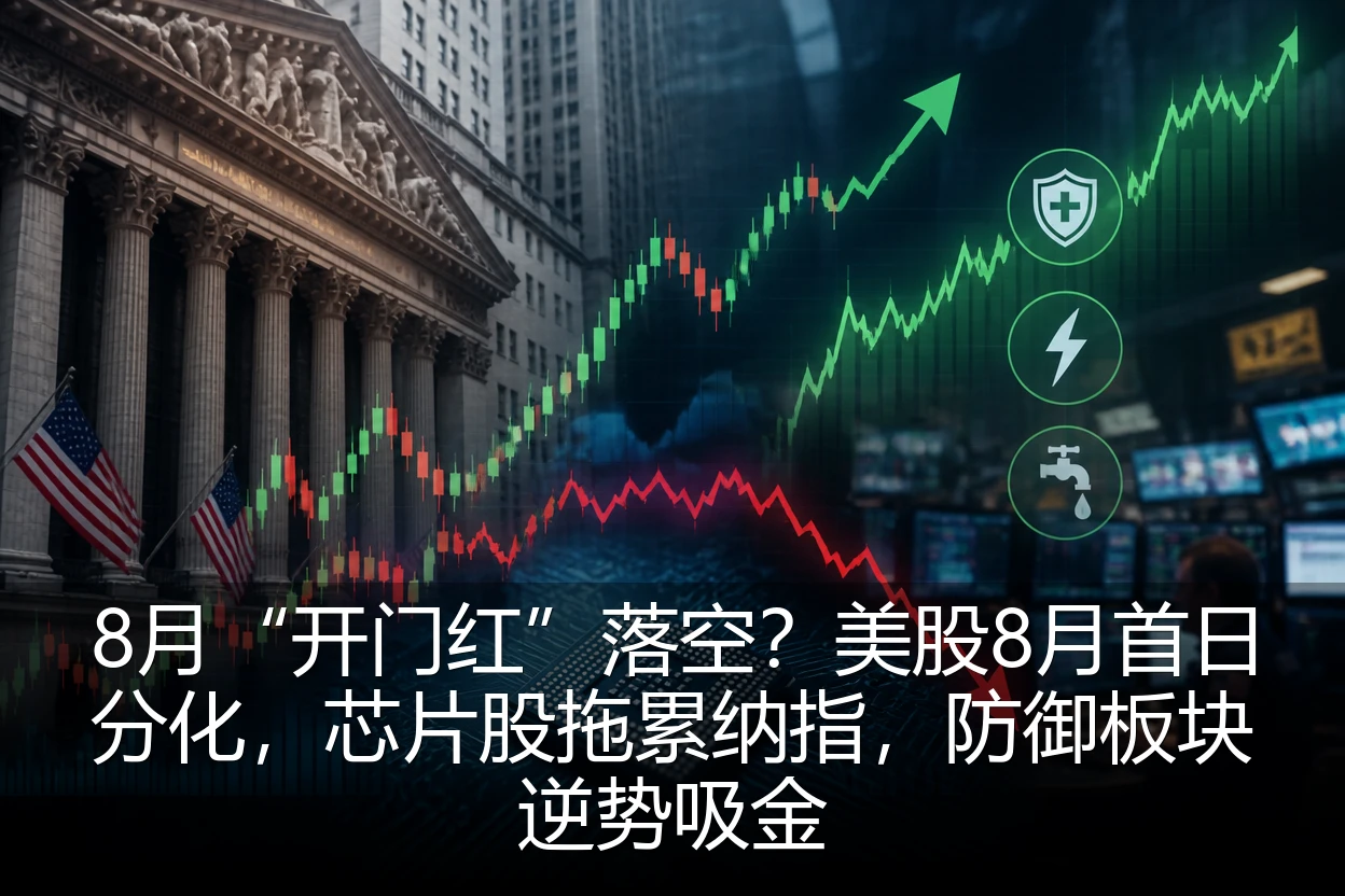 8月“开门红”落空？美股8月首日分化，芯片股拖累纳指，防御板块逆势吸金
