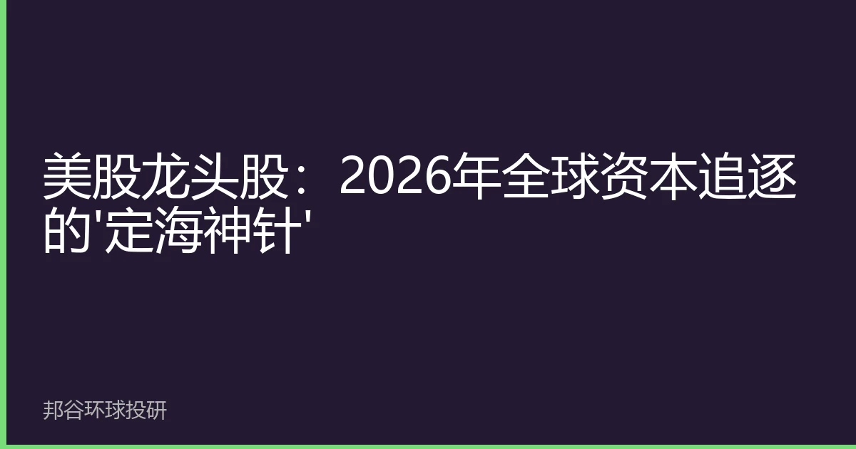 美股龙头股：2026年全球资本追逐的'定海神针'